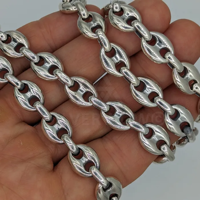 15mm Puffed Mariner Anchor Necklace silverwow Necklaces