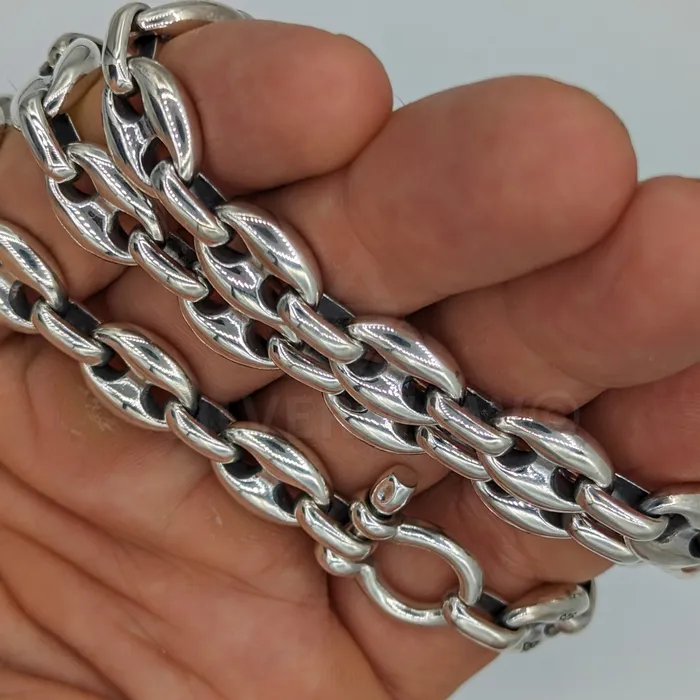 15mm Puffed Mariner Anchor Necklace silverwow Necklaces 15mm Puffed Mariner Anchor Necklace silverwow Necklaces
