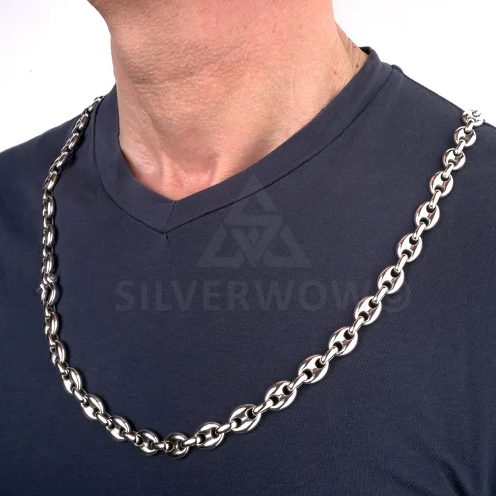15mm Puffed Mariner Anchor Necklace silverwow Necklaces 15mm Puffed Mariner Anchor Necklace silverwow Necklaces