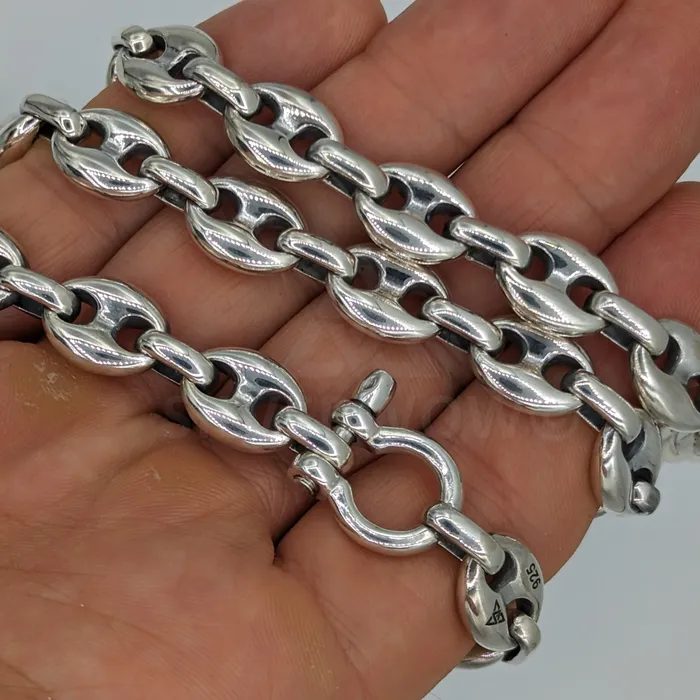15mm Puffed Mariner Anchor Necklace silverwow Necklaces 15mm Puffed Mariner Anchor Necklace silverwow Necklaces