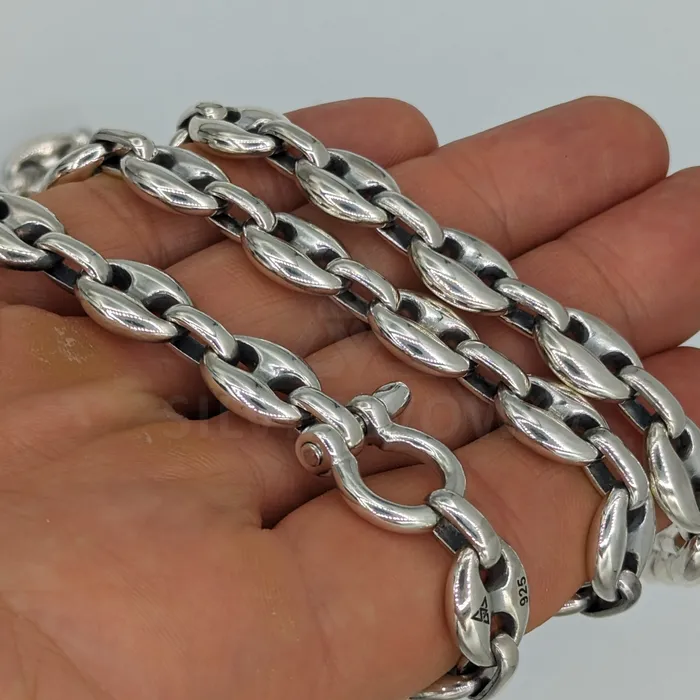 15mm Puffed Mariner Anchor Necklace silverwow Necklaces 15mm Puffed Mariner Anchor Necklace silverwow Necklaces