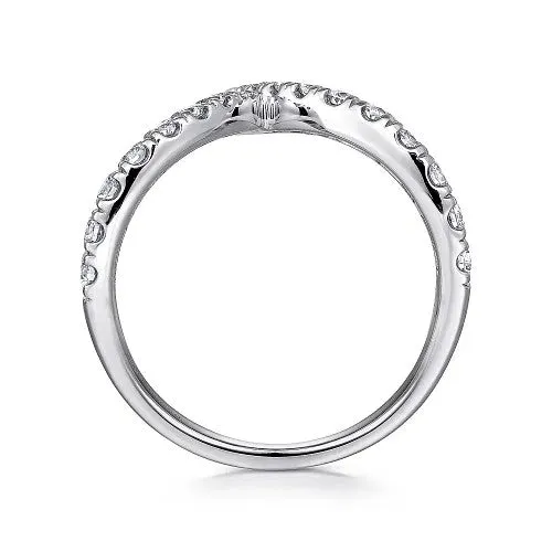 Rings 14K White Gold V Shaped Bypass Diamond Ring GABRIEL CO