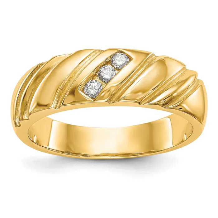 012ct CZ Solid Real 14K Mens Wedding Band Ring Goldia Rings