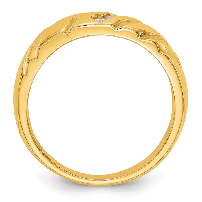 012ct CZ Solid Real 14K Mens Wedding Band Ring Goldia Rings