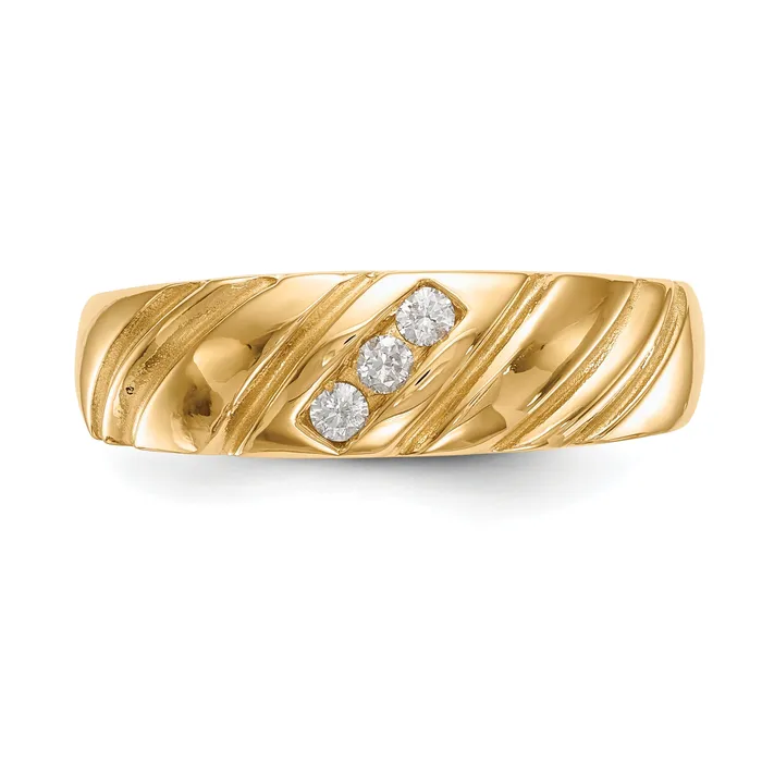 012ct CZ Solid Real 14K Mens Wedding Band Ring Goldia Rings