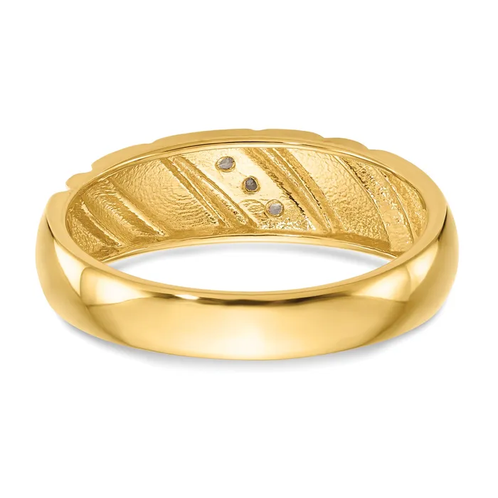 012ct CZ Solid Real 14K Mens Wedding Band Ring Goldia Rings