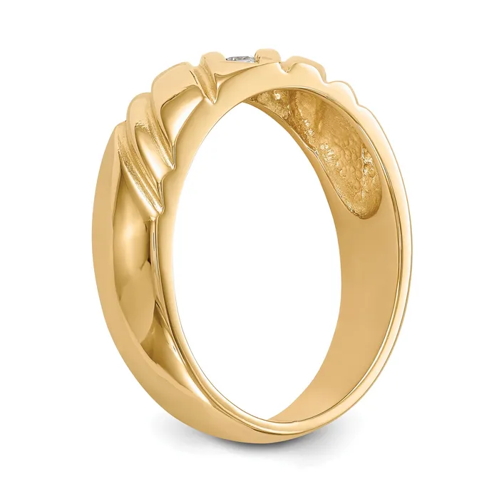 012ct CZ Solid Real 14K Mens Wedding Band Ring Goldia Rings