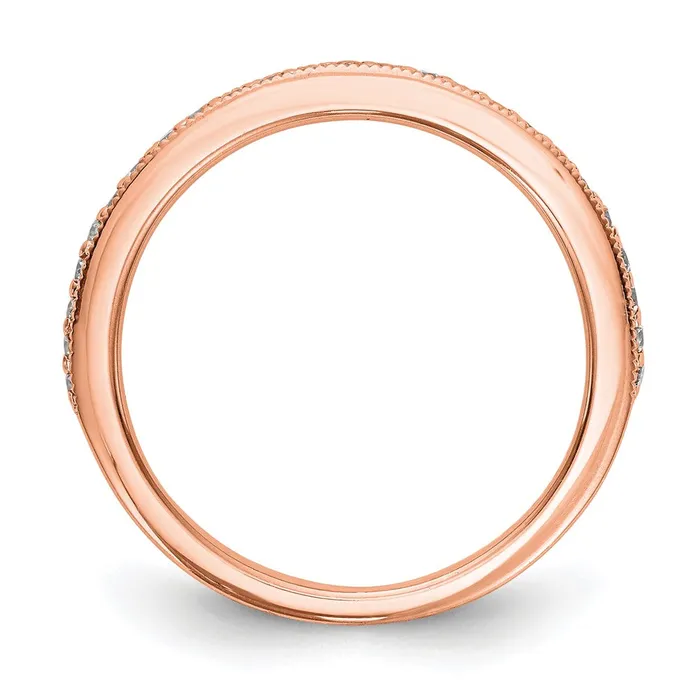 017ct CZ Solid Real 14K Rose Gold Wedding Band Ring Goldia Rings