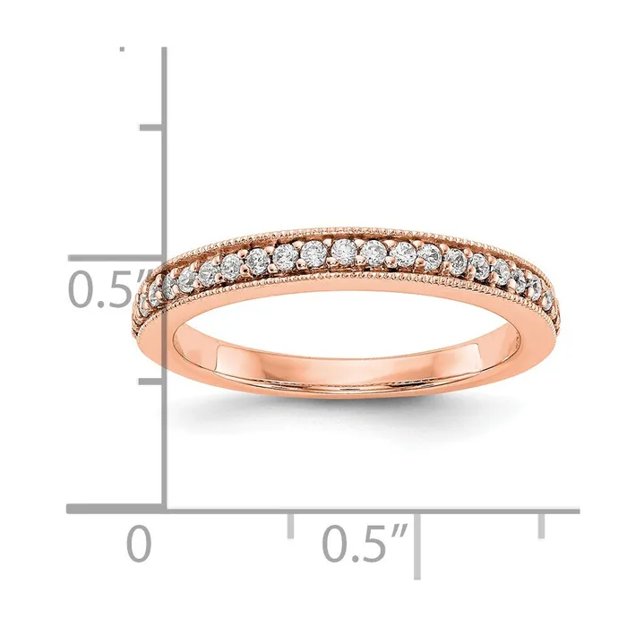017ct CZ Solid Real 14K Rose Gold Wedding Band Ring Goldia Rings