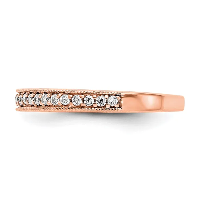 017ct CZ Solid Real 14K Rose Gold Wedding Band Ring Goldia Rings