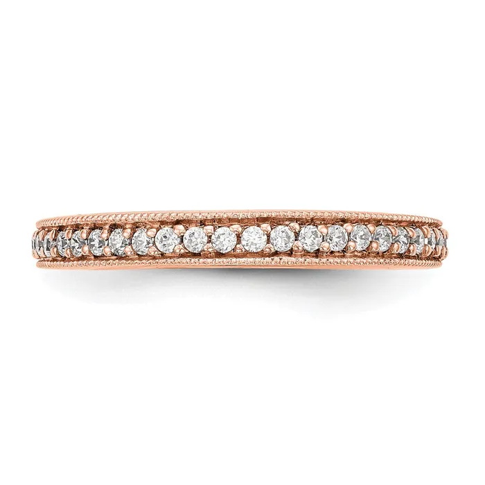 017ct CZ Solid Real 14K Rose Gold Wedding Band Ring Goldia Rings