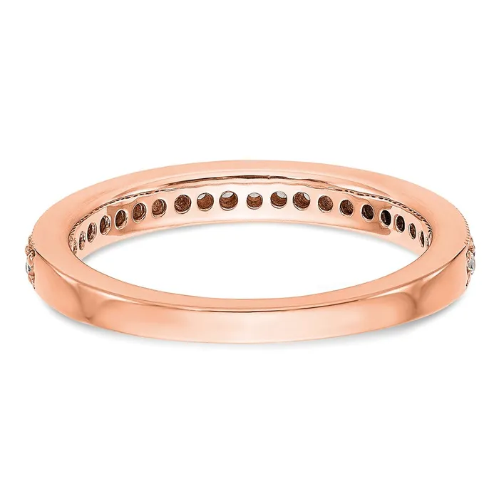 017ct CZ Solid Real 14K Rose Gold Wedding Band Ring Goldia Rings
