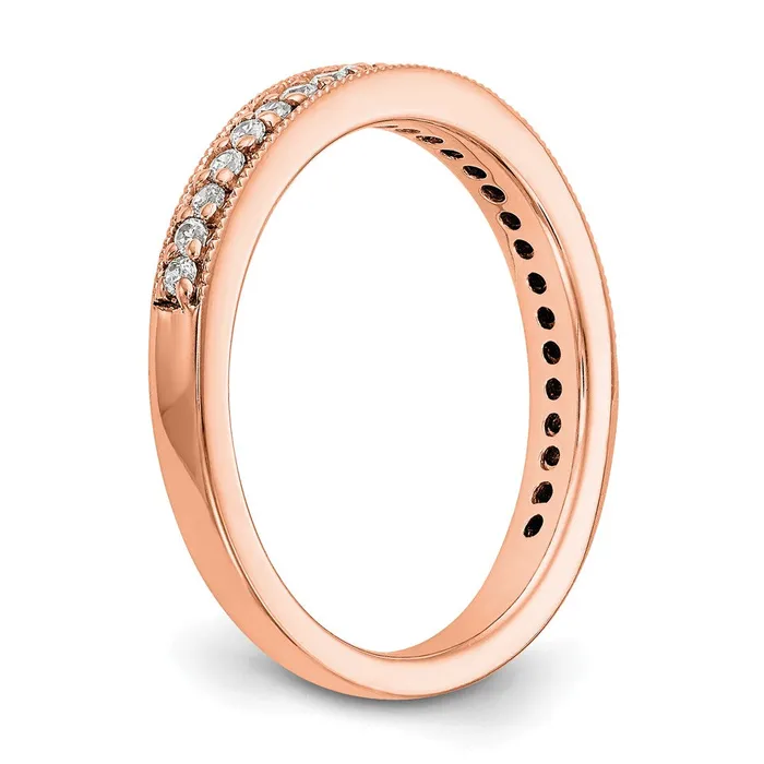 017ct CZ Solid Real 14K Rose Gold Wedding Band Ring Goldia Rings
