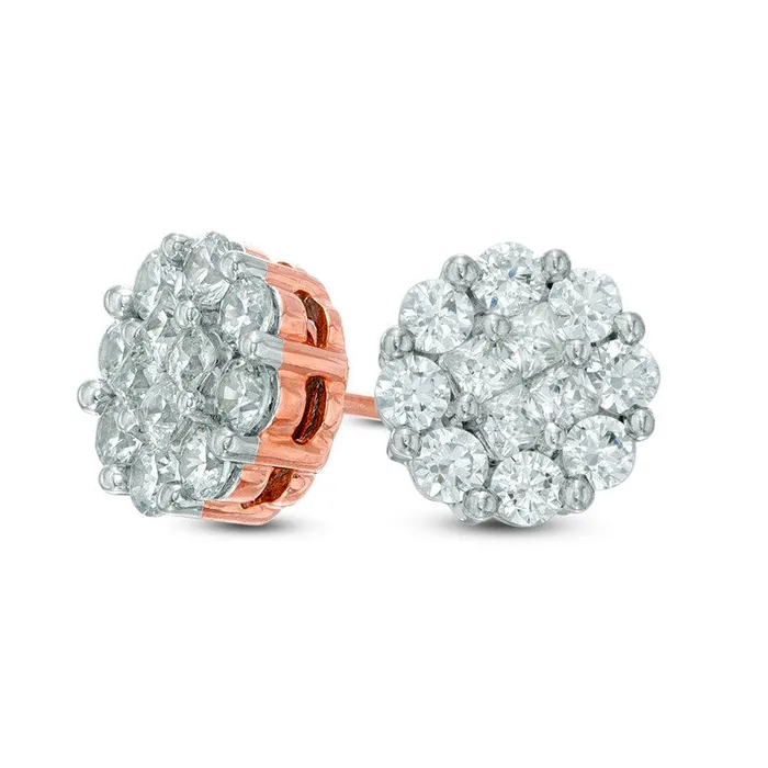 1 CT TW Composite Diamond Stud Earrings in 10K Rose Gold Goldia Earrings 1 CT TW Composite Diamond Stud Earrings in 10K Rose Gold Goldia Earrings