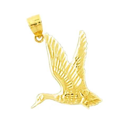 14K Gold Flying Duck Charm Goldia Charm Necklaces