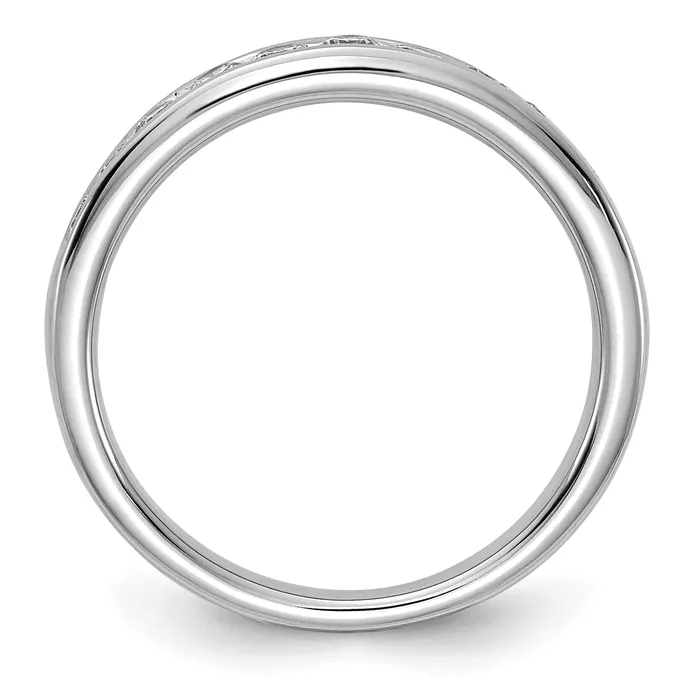 14k White Gold 12 Ct Lab Grown Diamond VSSI G Channel Set Band Ring Goldia Rings
