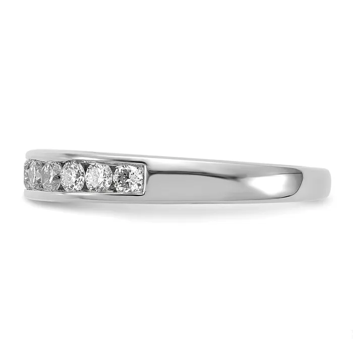 14k White Gold 12 Ct Lab Grown Diamond VSSI G Channel Set Band Ring Goldia Rings
