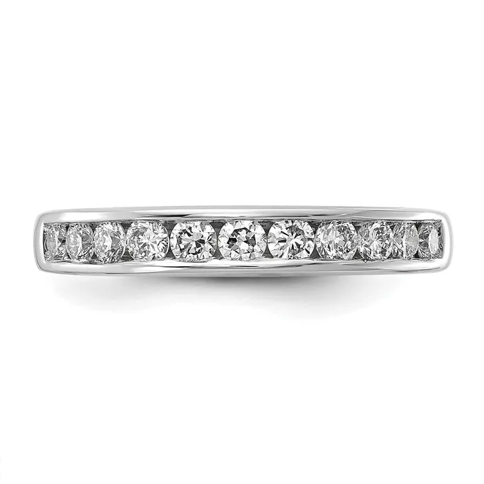 14k White Gold 12 Ct Lab Grown Diamond VSSI G Channel Set Band Ring Goldia Rings