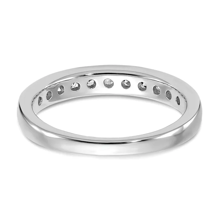 14k White Gold 12 Ct Lab Grown Diamond VSSI G Channel Set Band Ring Goldia Rings