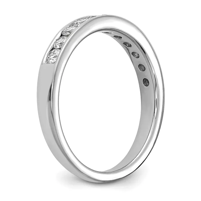 14k White Gold 12 Ct Lab Grown Diamond VSSI G Channel Set Band Ring Goldia Rings