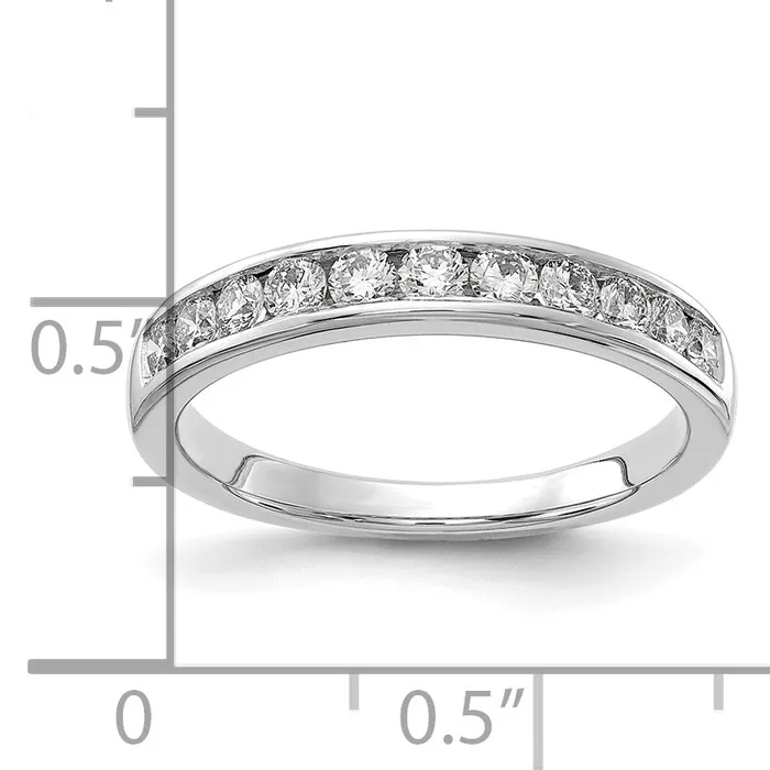 14k White Gold 12 Ct Lab Grown Diamond VSSI G Channel Set Band Ring Goldia Rings