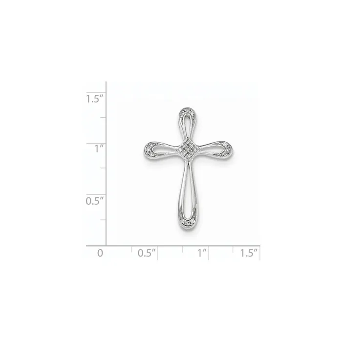 14k White Gold Diamond Open Cross Chain Slide Goldiacom Rings