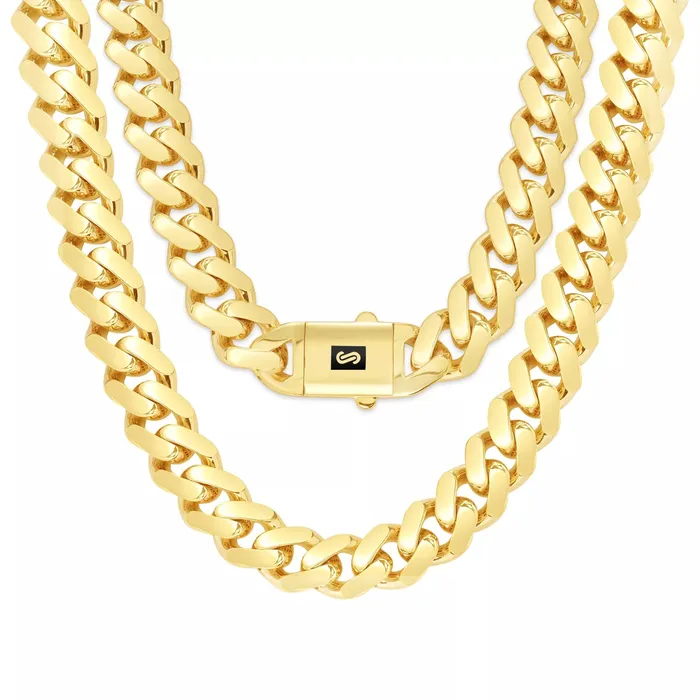 14k Yellow Gold Royal Monaco Miami Cuban Link 11mm Chain Pendant Necklace 24 Goldiacom Necklaces