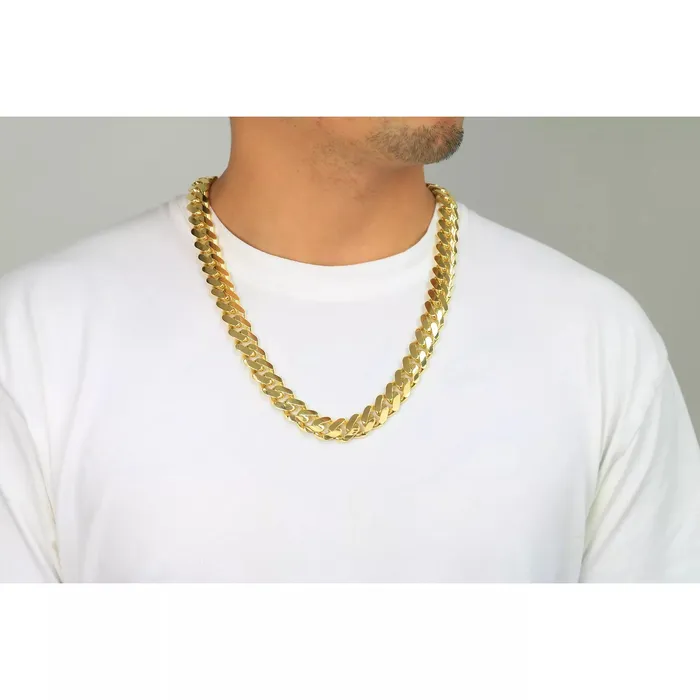 14k Yellow Gold Royal Monaco Miami Cuban Link 11mm Chain Pendant Necklace 24 Goldiacom Necklaces