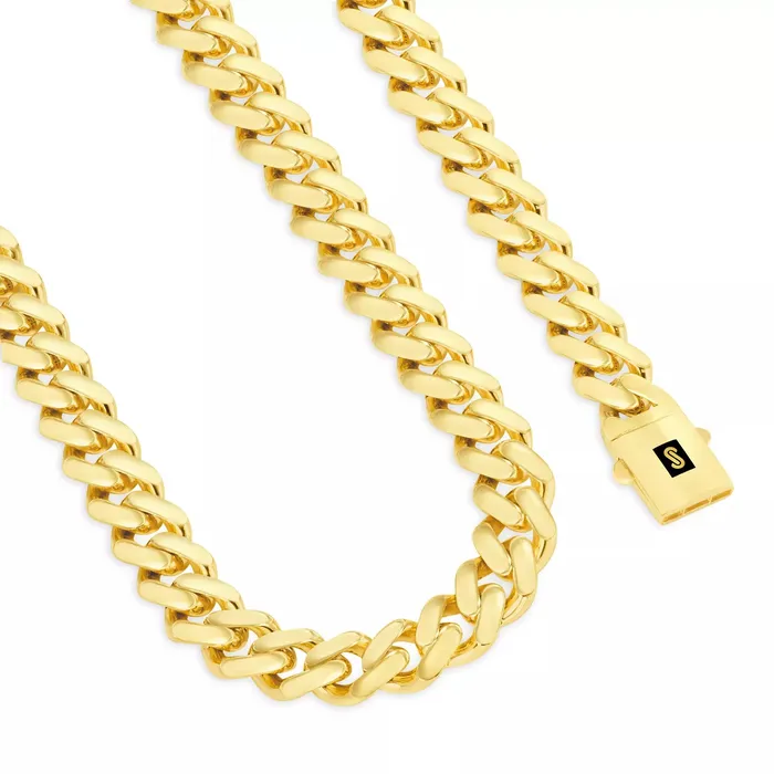 14k Yellow Gold Royal Monaco Miami Cuban Link 11mm Chain Pendant Necklace 24 Goldiacom Necklaces