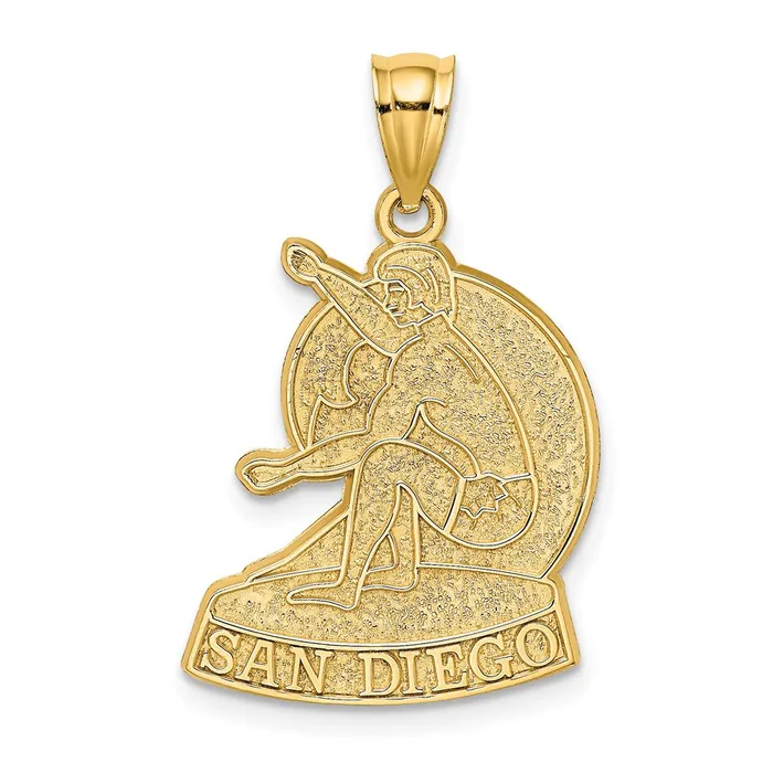 14k Yellow Gold SAN DIEGO wSurfer Charm Goldia Charm Necklaces