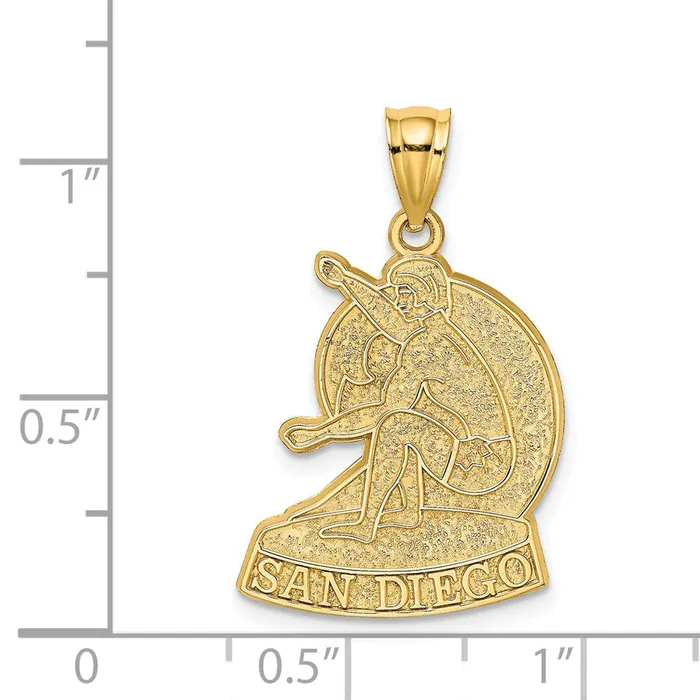14k Yellow Gold SAN DIEGO wSurfer Charm Goldia Charm Necklaces