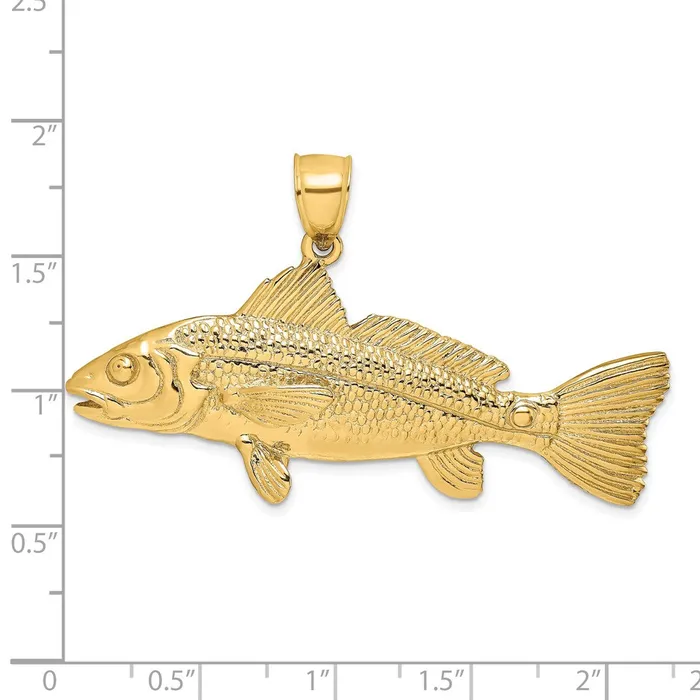 Charm Necklaces 14k Yellow Gold 3D Red Fish Charm Goldia