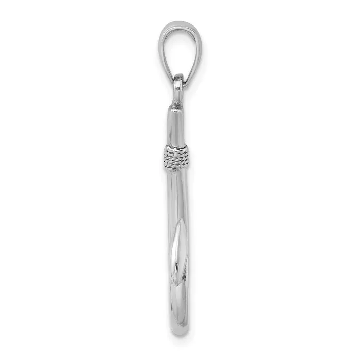 Charm Necklaces Goldia 14k White Gold 3D Fish Hook Charm