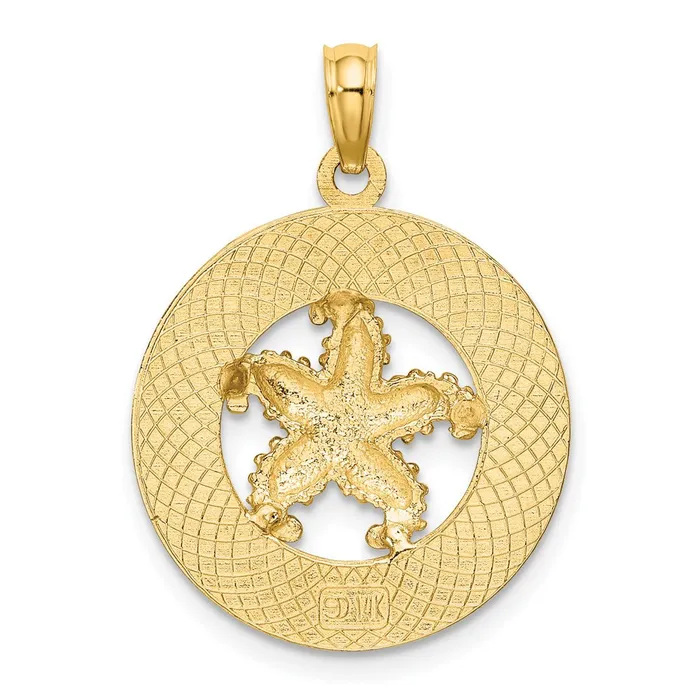 Charm Necklaces Goldia 14k Yellow Gold TURKS AND CAICOS w Starfish Circle Charm