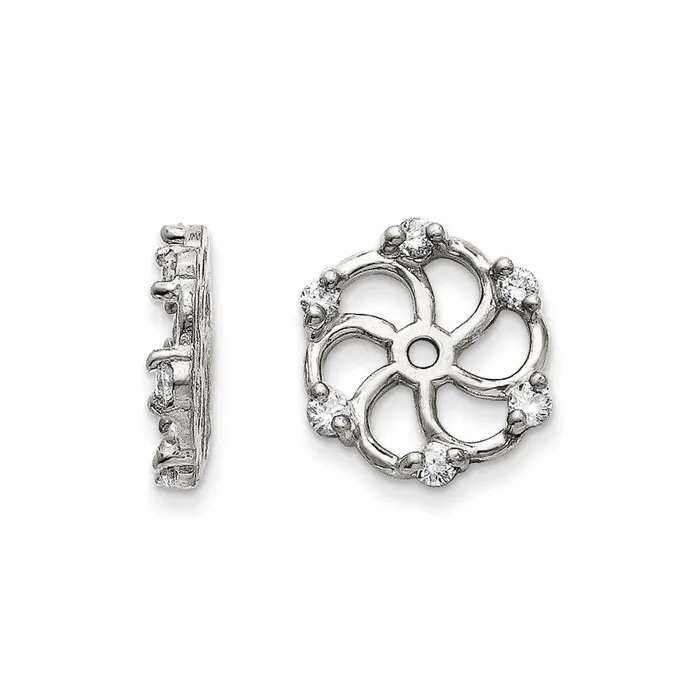 Earrings goldiaca 14k White Gold A Diamond earring jacket