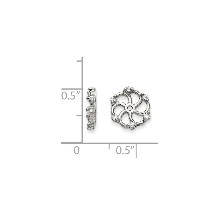 Earrings goldiaca 14k White Gold A Diamond earring jacket