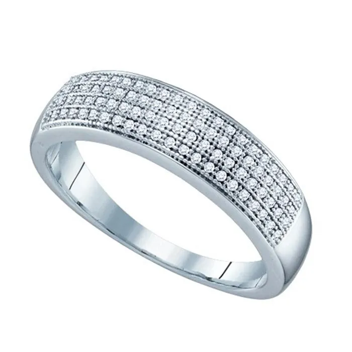 gndatlanta Rings 14k White Gold Round Diamond Wedding Band Ring 14 Cttw