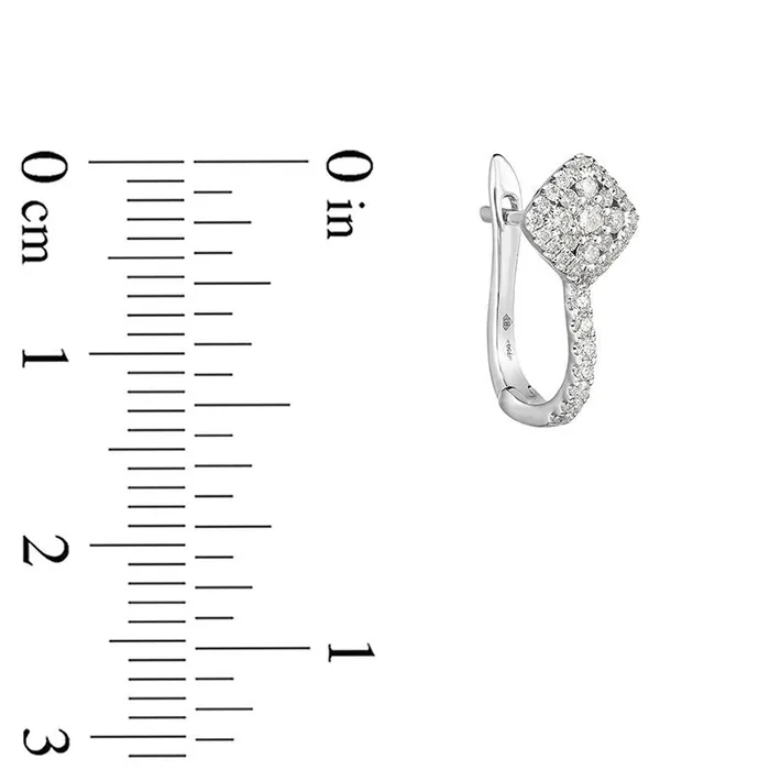 Goldia 05 CT TW Diamond Tilted Square Frame Hoop Earrings in 10K White Gold Earrings Goldia 05 CT TW Diamond Tilted Square Frame Hoop Earrings in 10K White Gold Earrings