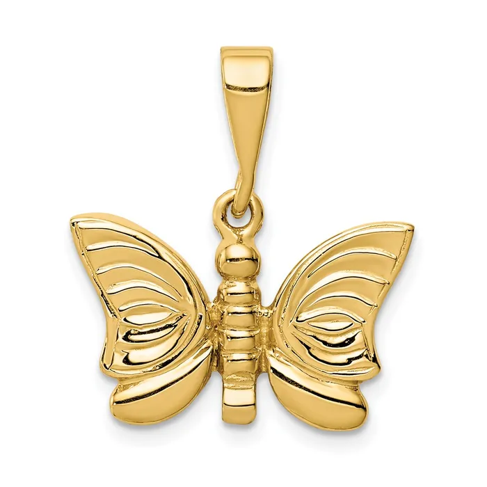 Goldia 14k Yellow Gold Polished Butterfly Pendant Necklaces