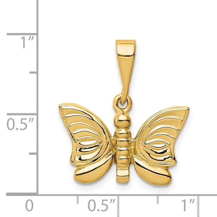 Goldia 14k Yellow Gold Polished Butterfly Pendant Necklaces