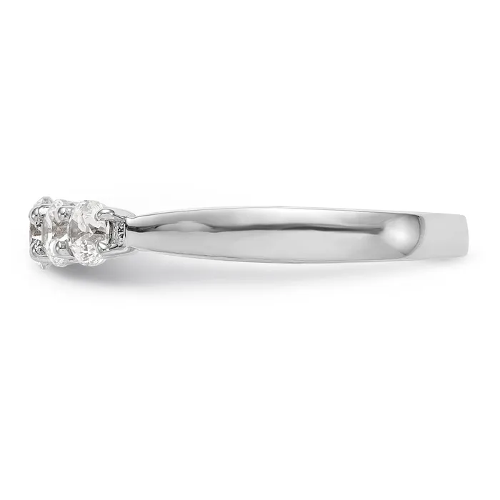 Goldiacom Rings 14K White Gold 5 Stone Simulated Diamond Band