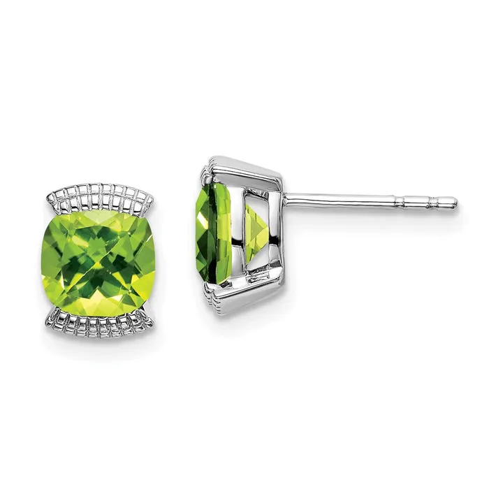 Goldia Earrings 14k White Gold Peridot Post Earrings