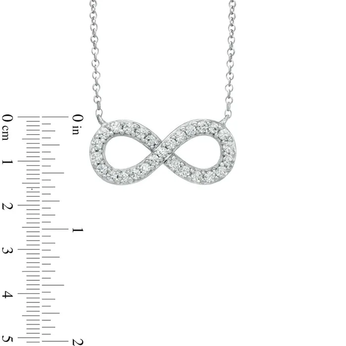 Goldia Necklaces 025 CT TW Natural Diamond Sideways Infinity Necklace in Sterling Silver Goldia Necklaces 025 CT TW Natural Diamond Sideways Infinity Necklace in Sterling Silver
