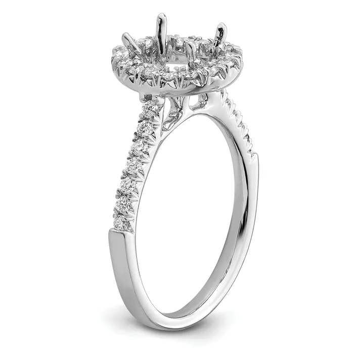 Goldia Rings 150ct CZ Solid Real 14k White Gold Oval Halo Engagement Ring
