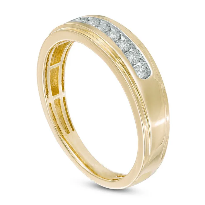 Goldia Rings Mens 025 CT TW Natural Diamond Comfort Fit Band in Solid 10K Yellow Gold Goldia Rings Mens 025 CT TW Natural Diamond Comfort Fit Band in Solid 10K Yellow Gold