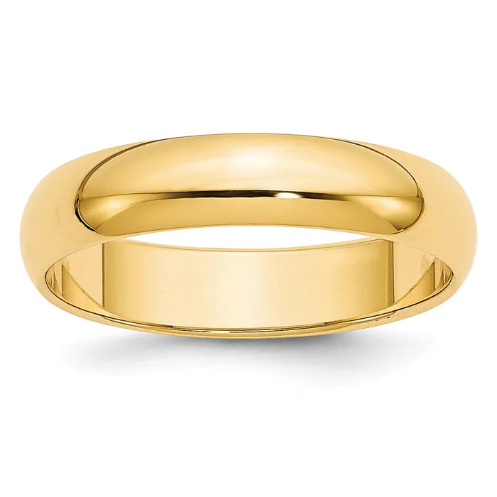Goldia Rings Solid 14K Yellow Gold 5mm HalfRound Wedding MensWomens Wedding Band Ring Size 55