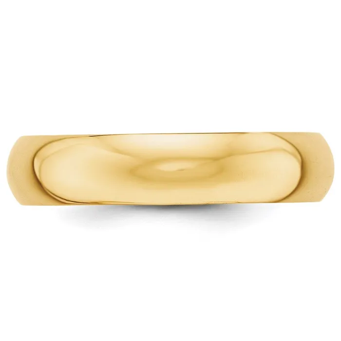 Goldia Rings Solid 14K Yellow Gold 5mm HalfRound Wedding MensWomens Wedding Band Ring Size 55
