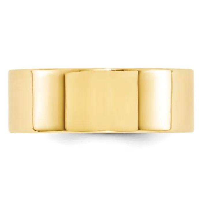 Goldia Rings Solid 18K Yellow Gold 8mm Standard Flat Comfort Fit MensWomens Wedding Band Ring Size 12