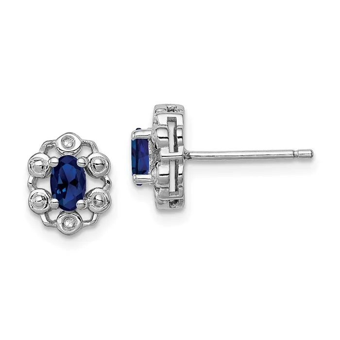 Goldia Sterling Silver Rhodiumplated Created Sapphire u0026 Diamond Earrings Earrings Goldia Sterling Silver Rhodiumplated Created Sapphire u0026 Diamond Earrings Earrings