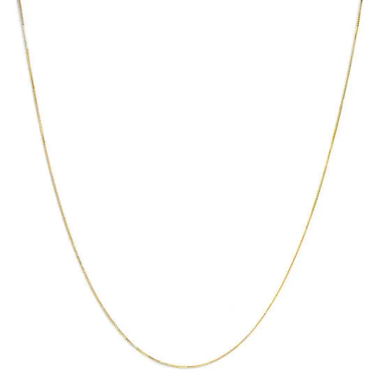 JMS always Necklaces Original Haus of Brilliance Solid 14K Yellow Gold 075mm Classic Box Chain Necklace Unisex Chain Size 18 Inches